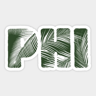 Phi Leaf Letters Sticker